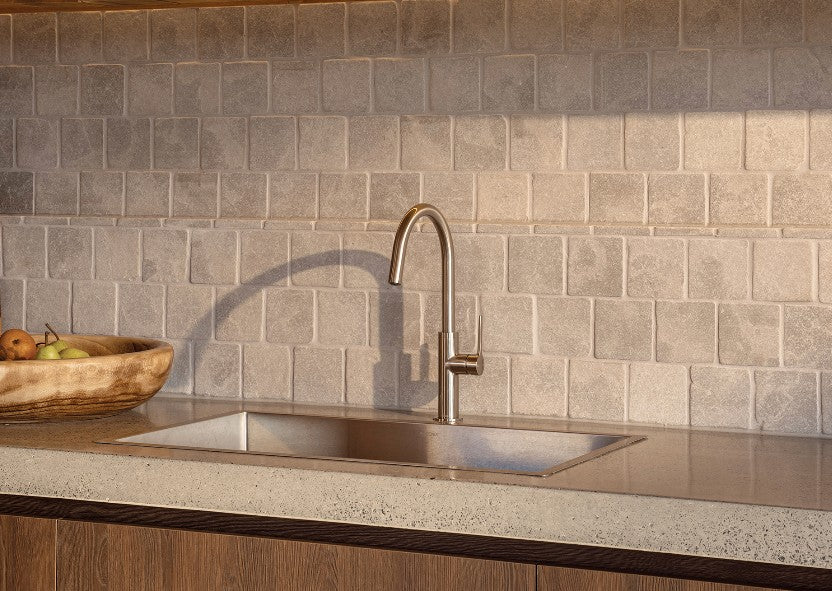 Phoenix Vask Sink Mixer 190mm Brushed Nickel - Lead Free