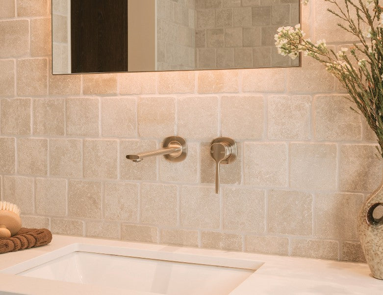 Phoenix Vask SwitchMix Wall Basin / Bath Mixer Set Brushed Nickel (Complete Kit) – Lead Free