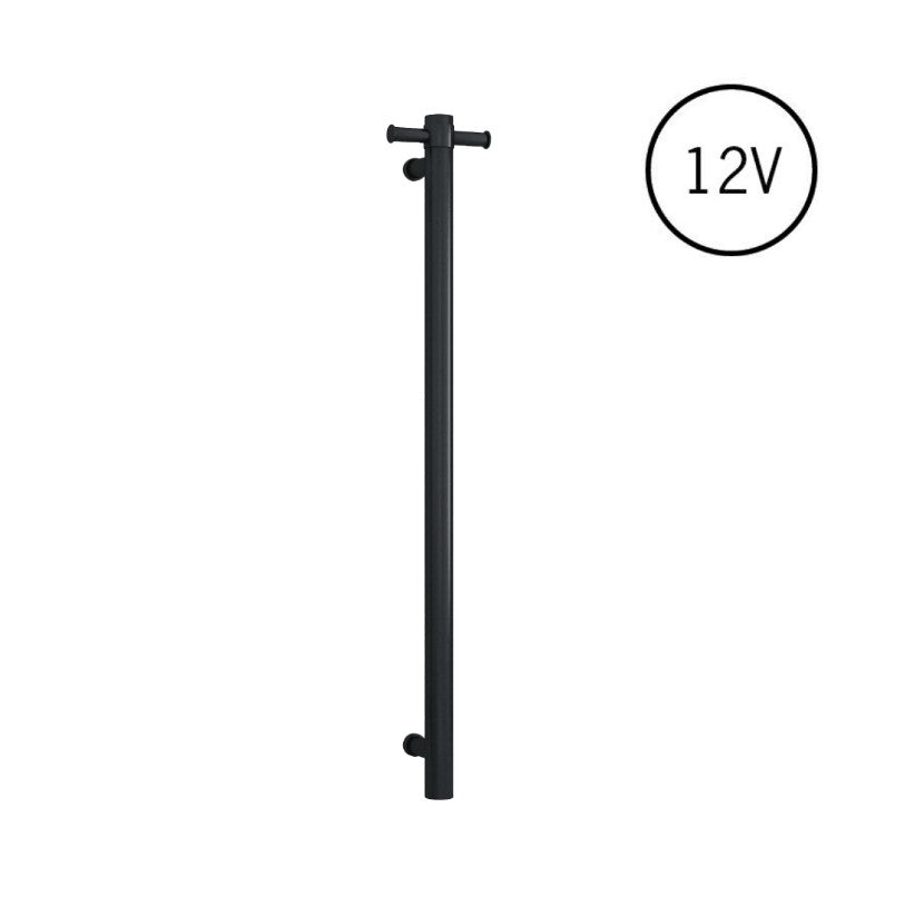 Thermogroup Round Heated Vertical Bar Rail Matte Black