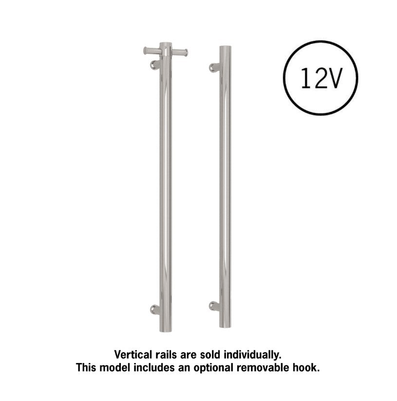 Thermogroup Round Heated Vertical Bar Rail Polished Chrome