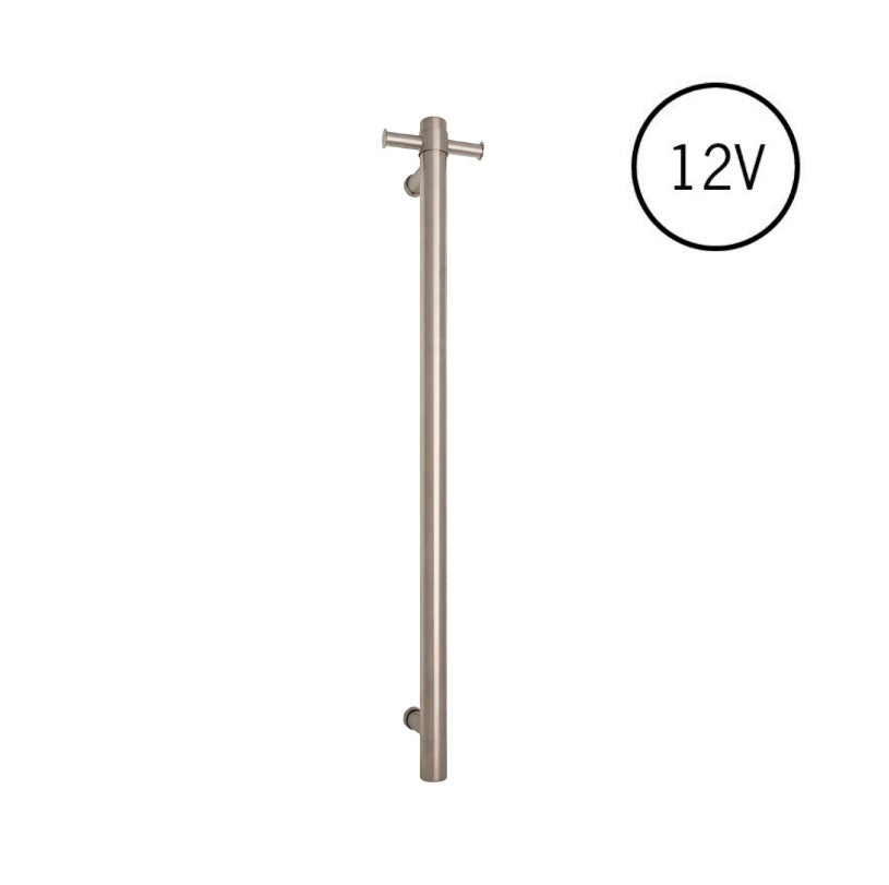Thermogroup Round Heated Vertical Bar Rail Brushed Satinless Steel