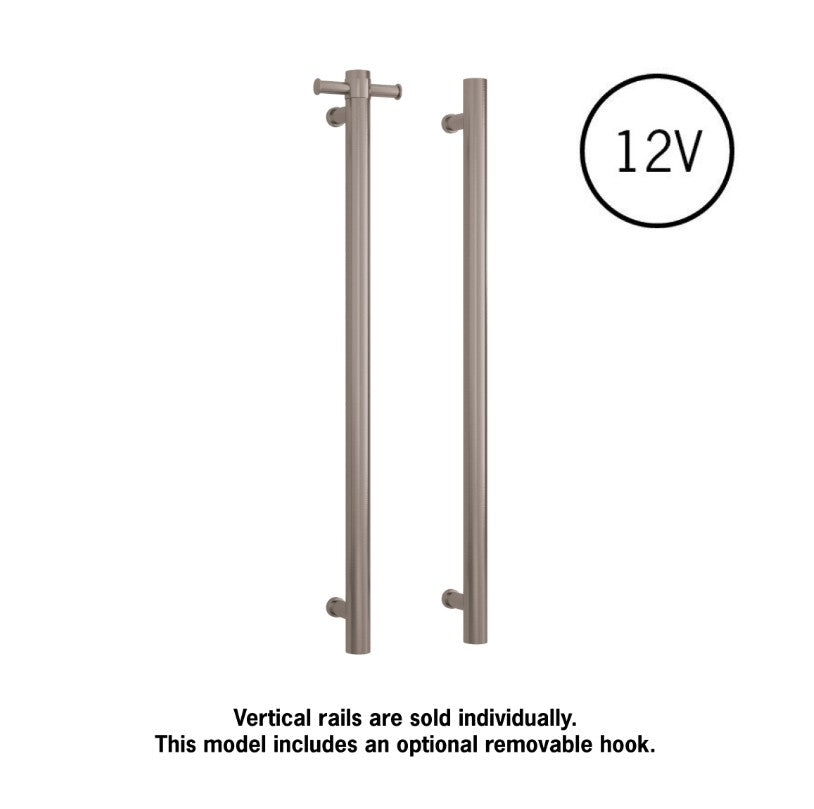 Thermogroup Round Heated Vertical Bar Rail Brushed Satinless Steel