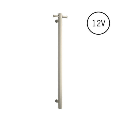 Thermogroup Round Heated Vertical Bar Rail Brushed Nickel