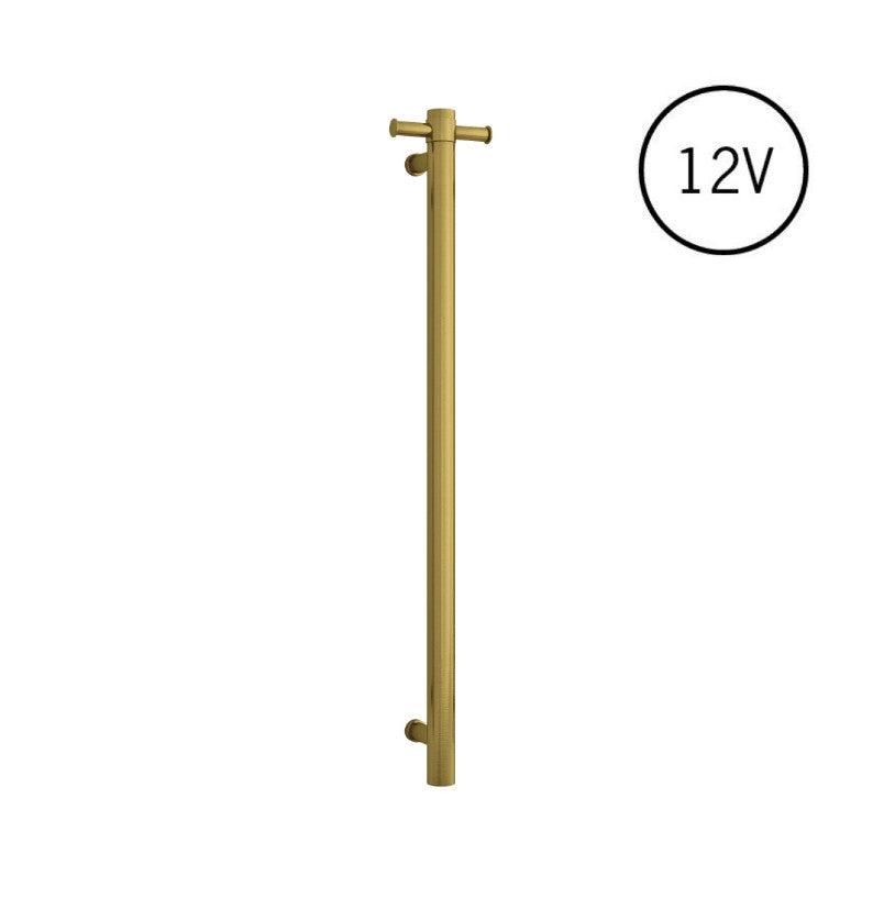 Thermogroup Round Heated Vertical Bar Rail Brushed Gold