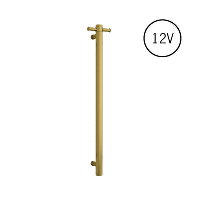 Thermogroup Round Heated Vertical Bar Rail Brushed Gold