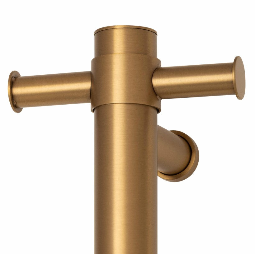 Thermogroup Round Heated Vertical Bar Rail Brushed Gold