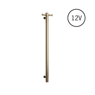 Thermogroup Round Heated Vertical Bar Rail Brushed Brass