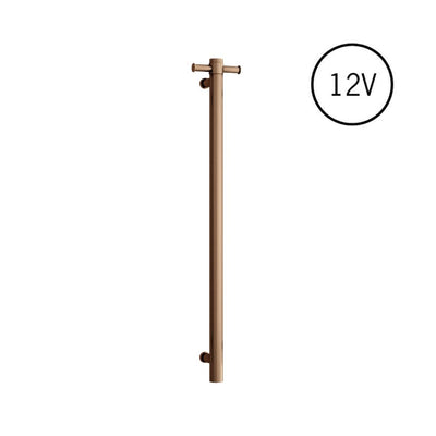 Thermogroup Round Heated Vertical Bar Rail Brushed Bronze