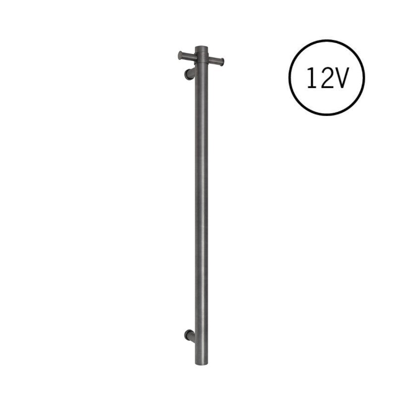 Thermogroup Round Heated Vertical Bar Rail Brushed Gun Metal