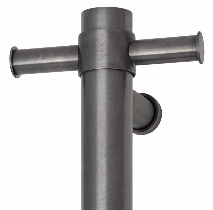 Thermogroup Round Heated Vertical Bar Rail Brushed Gun Metal