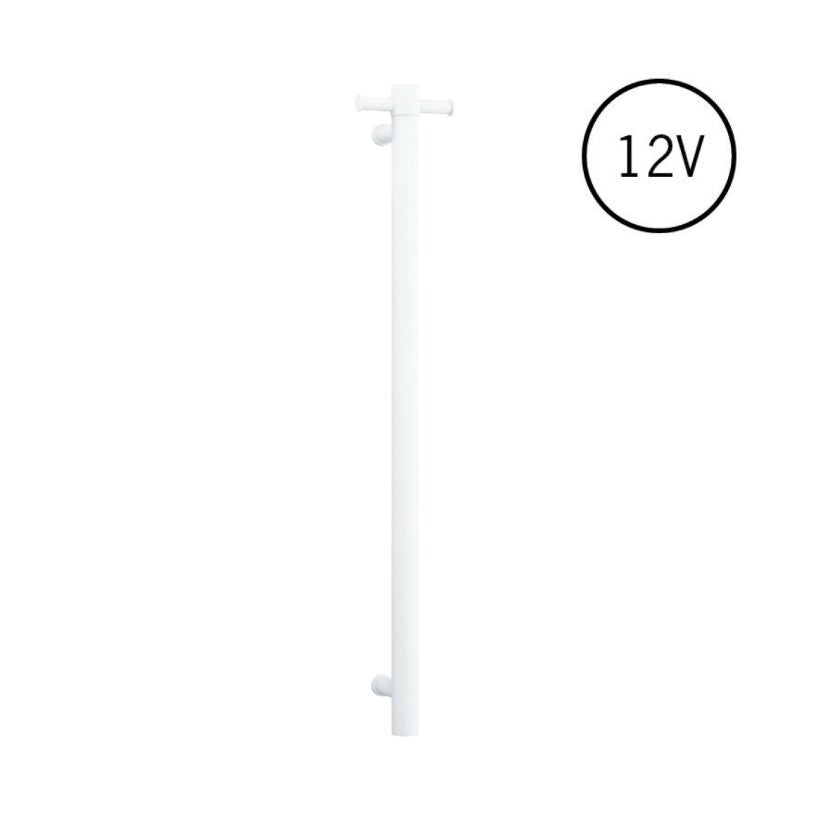 Thermogroup Round Heated Vertical Bar Rail Matte White