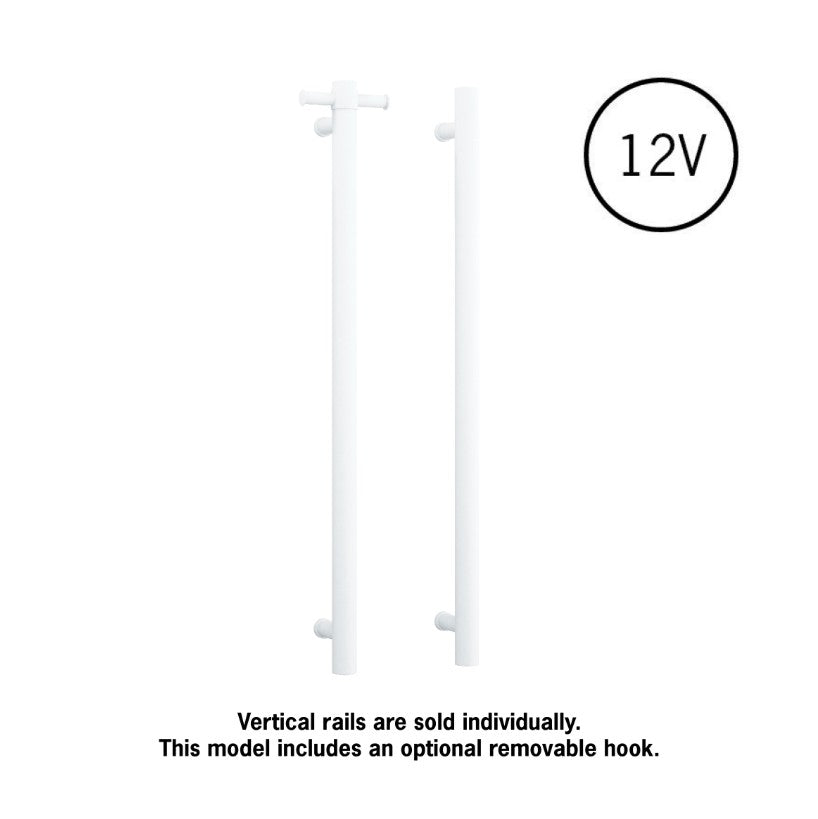 Thermogroup Round Heated Vertical Bar Rail Matte White