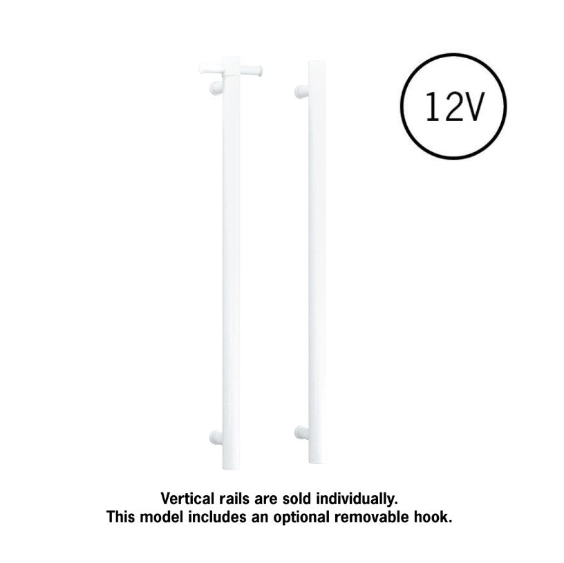 Thermogroup Round Heated Vertical Bar Rail Satin White