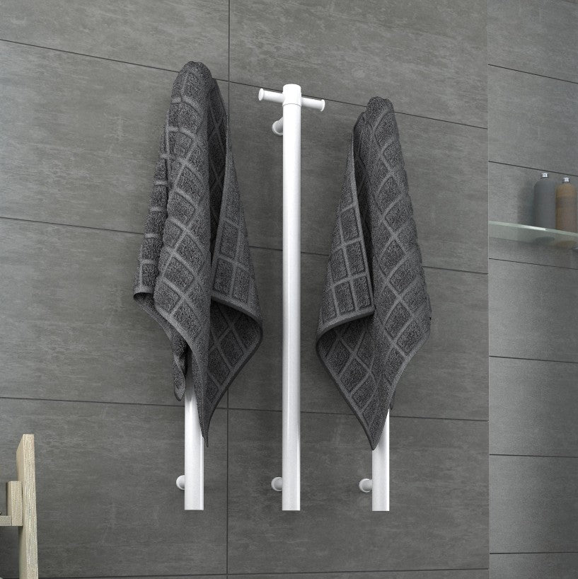 Thermogroup Round Heated Vertical Bar Rail Satin White