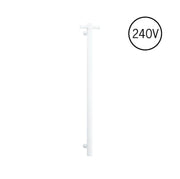Thermogroup Round Heated Vertical Bar Rail 240V Matte White