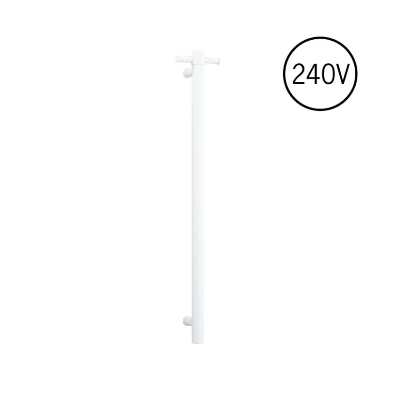 Thermogroup Round Heated Vertical Bar Rail 240V Matte White