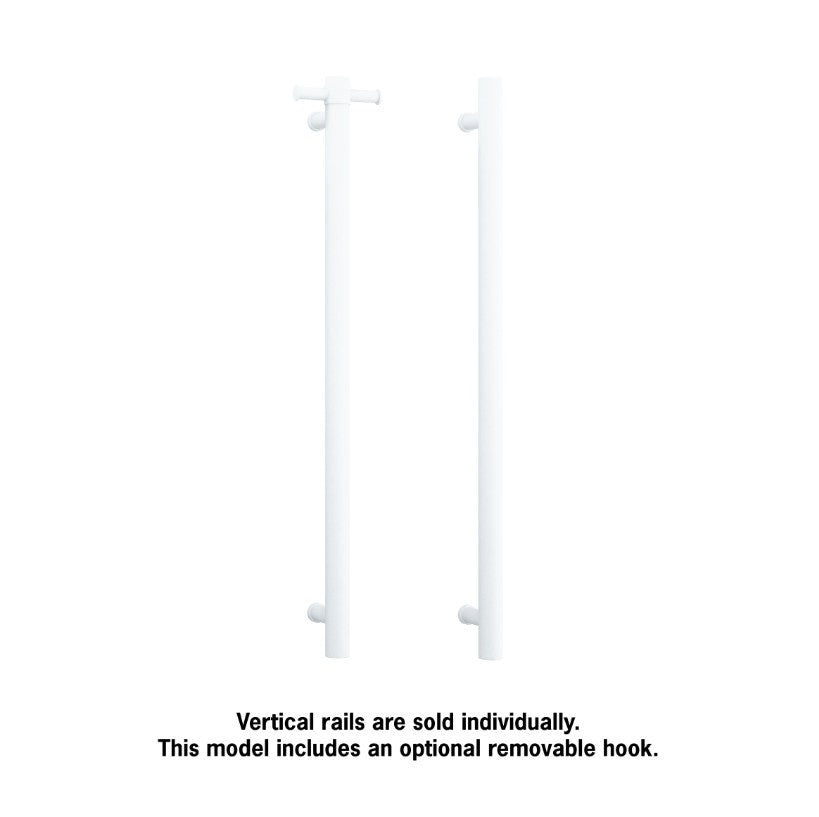 Thermogroup Round Heated Vertical Bar Rail 240V Matte White