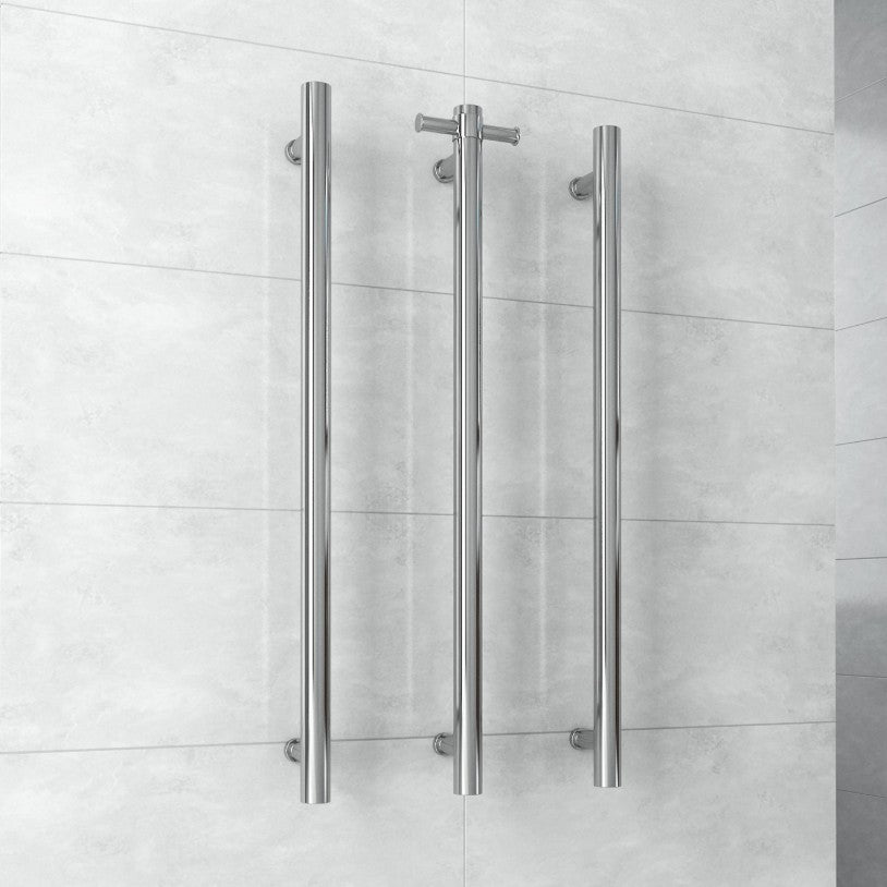 Thermogroup Round Heated Vertical Bar Rail 240V Polished Stainless