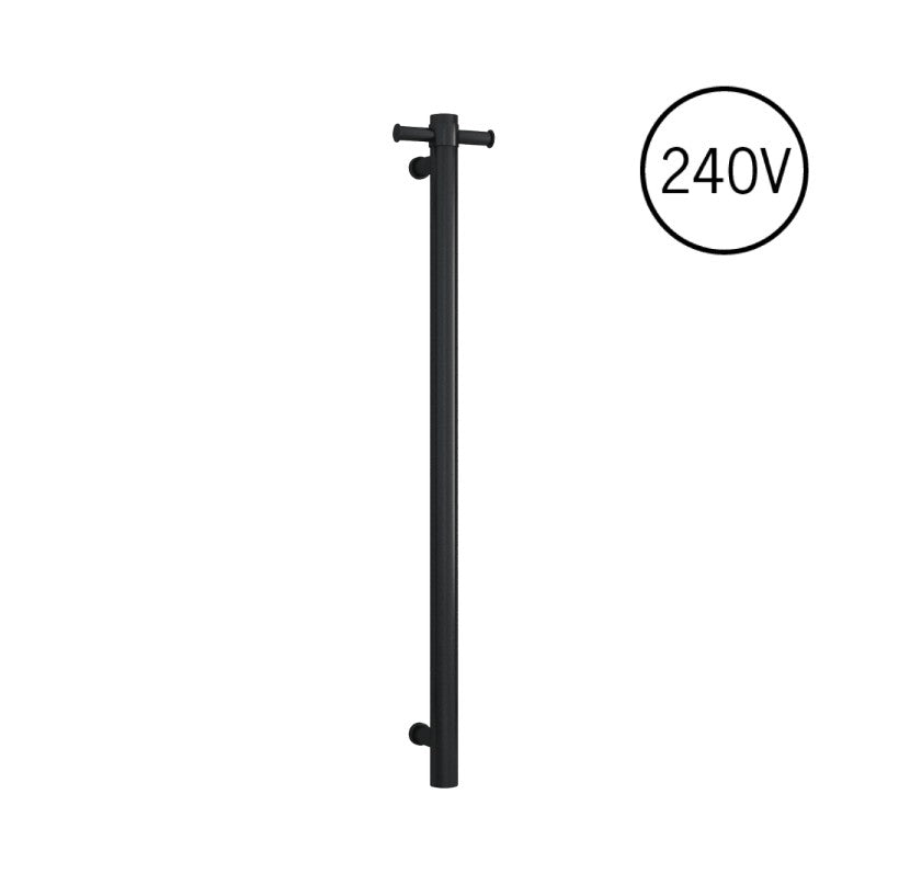Thermogroup Round Heated Vertical Bar Rail 240V Matte Black