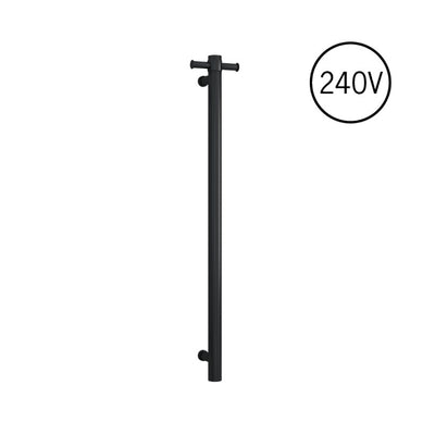 Thermogroup Round Heated Vertical Bar Rail 240V Matte Black