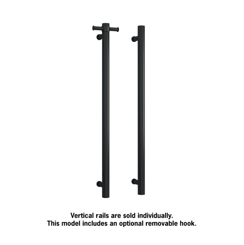 Thermogroup Round Heated Vertical Bar Rail 240V Matte Black