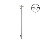 Thermogroup Round Heated Vertical Bar Rail 240V Brushed Stainless