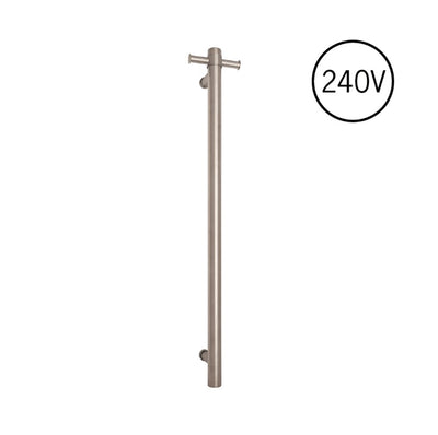Thermogroup Round Heated Vertical Bar Rail 240V Brushed Stainless