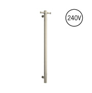 Thermogroup Round Heated Vertical Bar Rail 240V Brushed Nickel