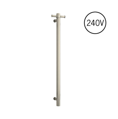 Thermogroup Round Heated Vertical Bar Rail 240V Brushed Nickel