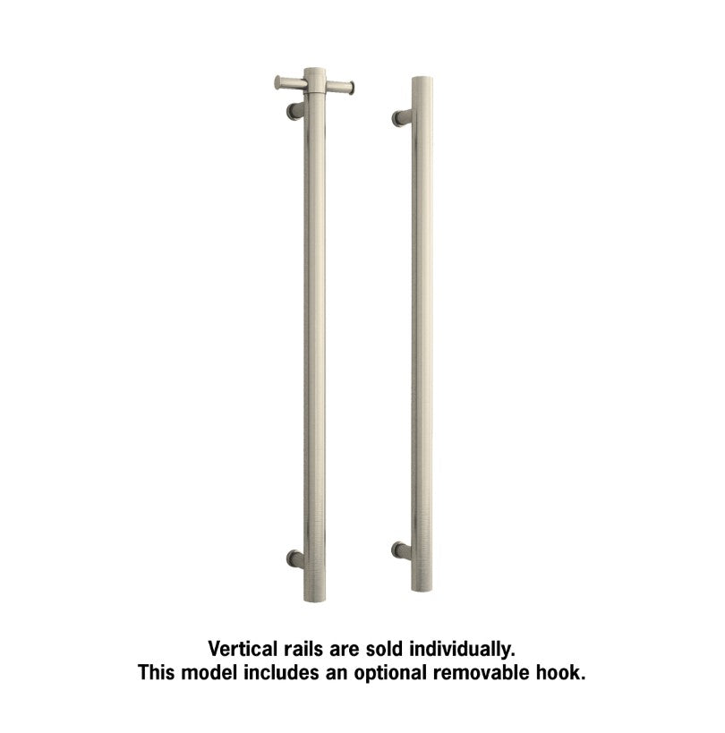 Thermogroup Round Heated Vertical Bar Rail 240V Brushed Nickel