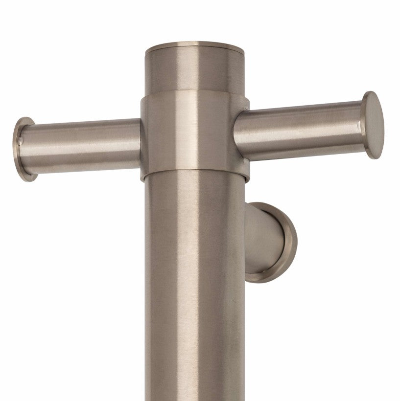 Thermogroup Round Heated Vertical Bar Rail 240V Brushed Nickel