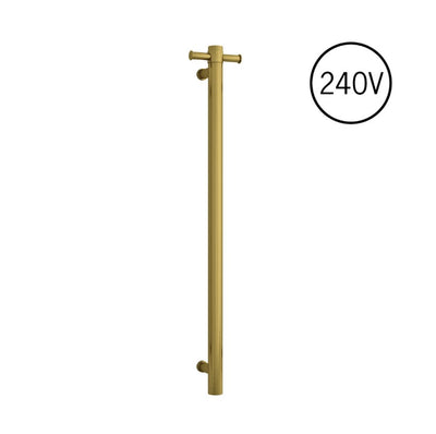 Thermogroup Round Heated Vertical Bar Rail 240V Brushed Gold