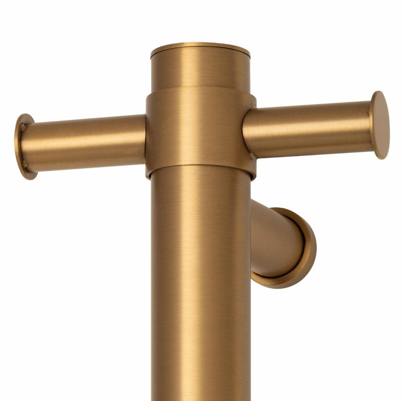 Thermogroup Round Heated Vertical Bar Rail 240V Brushed Gold