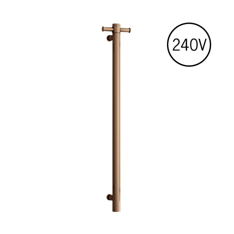 Thermogroup Round Heated Vertical Bar Rail 240V Brushed Bronze