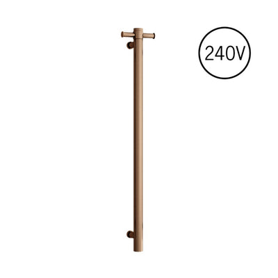 Thermogroup Round Heated Vertical Bar Rail 240V Brushed Bronze