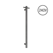 Thermogroup Round Heated Vertical Bar Rail 240V Brushed Gun Metal