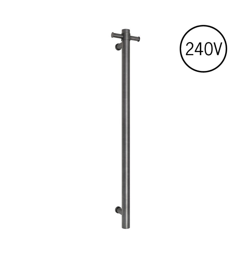 Thermogroup Round Heated Vertical Bar Rail 240V Brushed Gun Metal