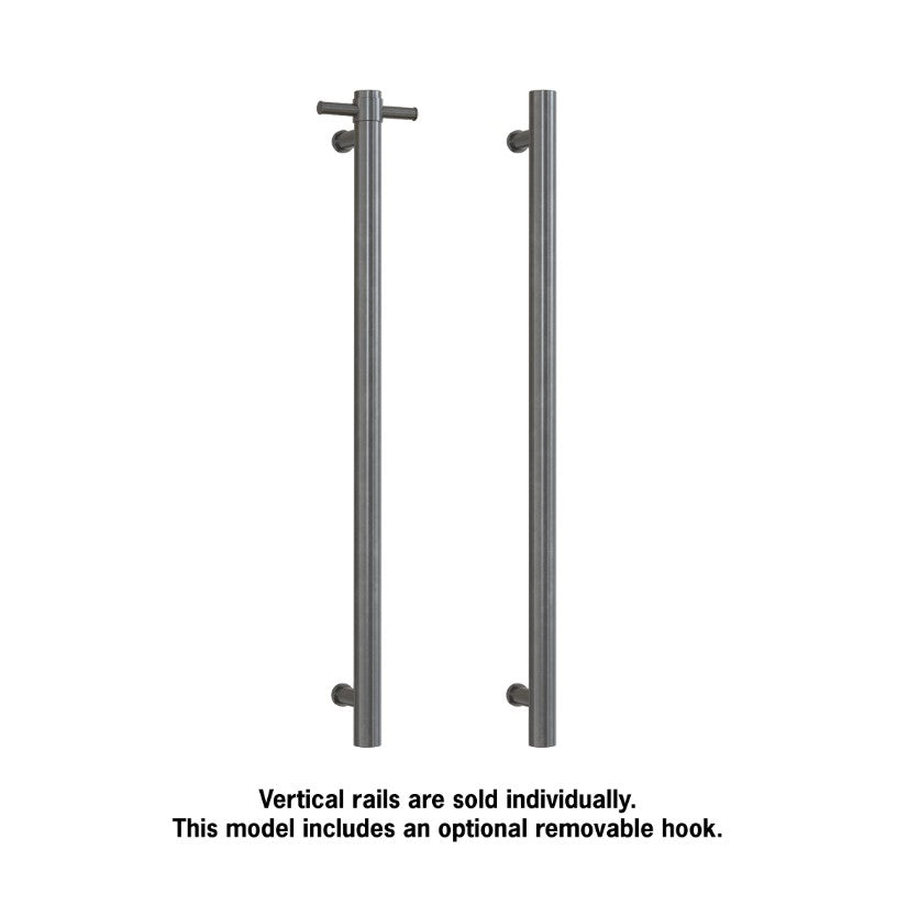 Thermogroup Round Heated Vertical Bar Rail 240V Brushed Gun Metal