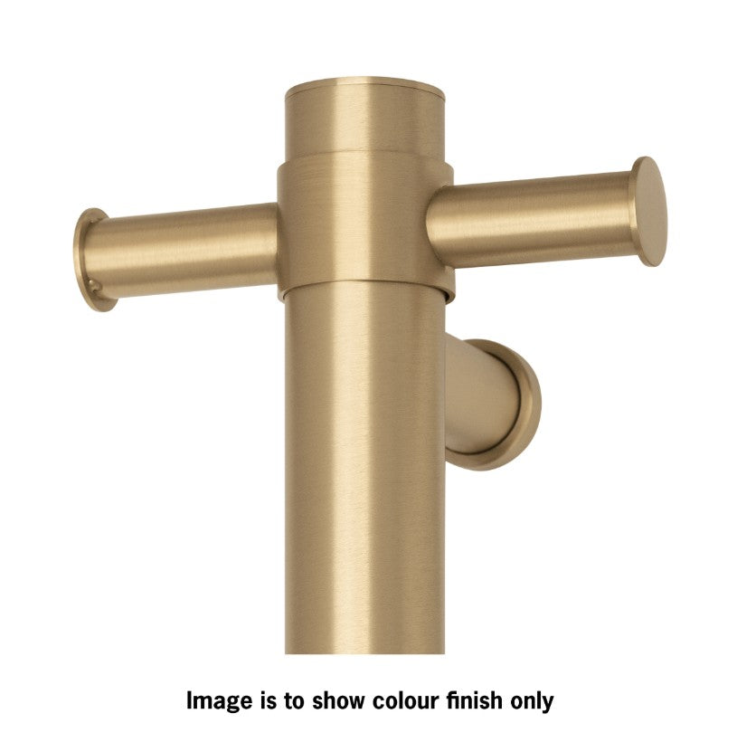 Thermogroup Round Heated Vertical Bar Rail 240V Brushed Brass
