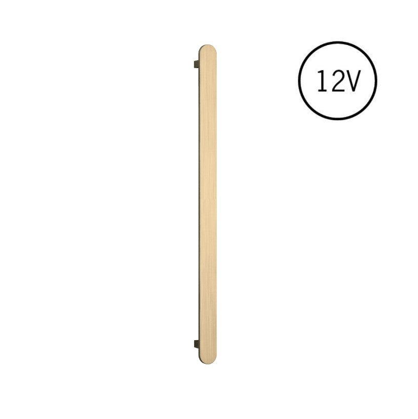 Thermogroup Flat Pill Heated Vertical Bar Rail 12V Brushed Brass