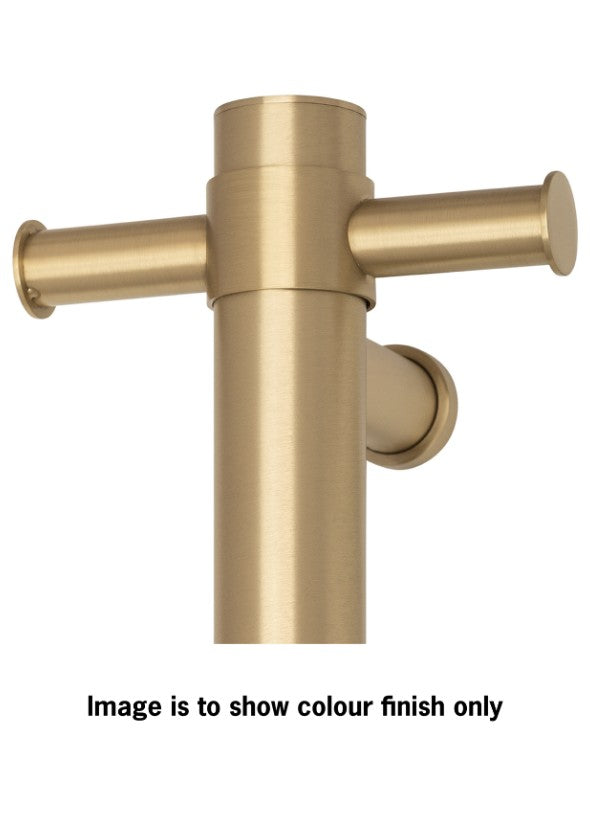 Thermogroup Flat Pill Heated Vertical Bar Rail 12V Brushed Brass