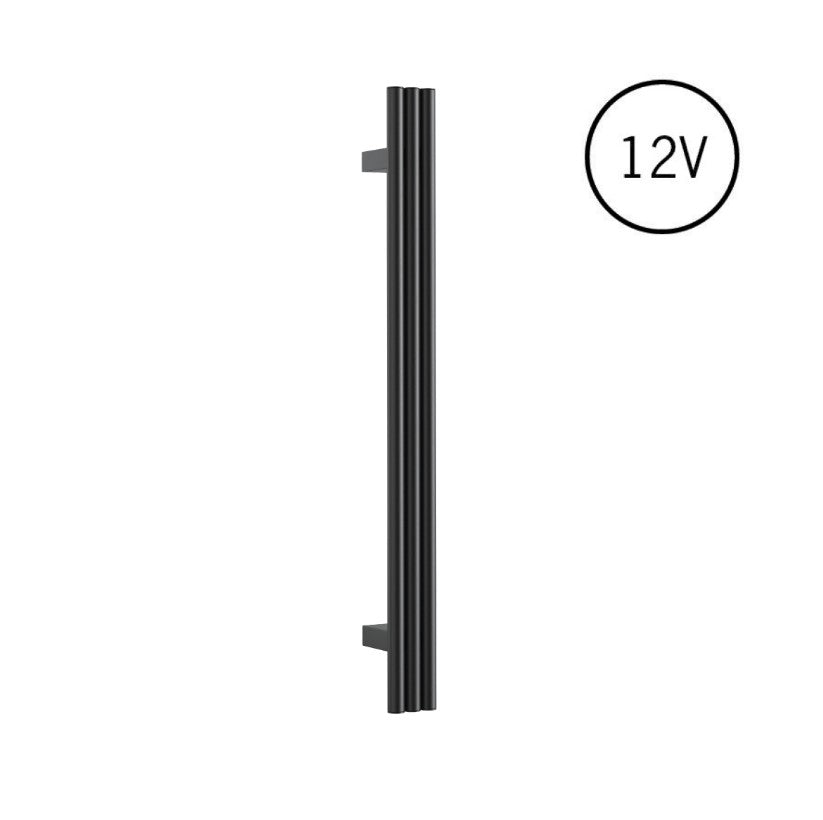 Thermogroup Triple Tube Heated Vertical Towel Rail 12V Matte Black