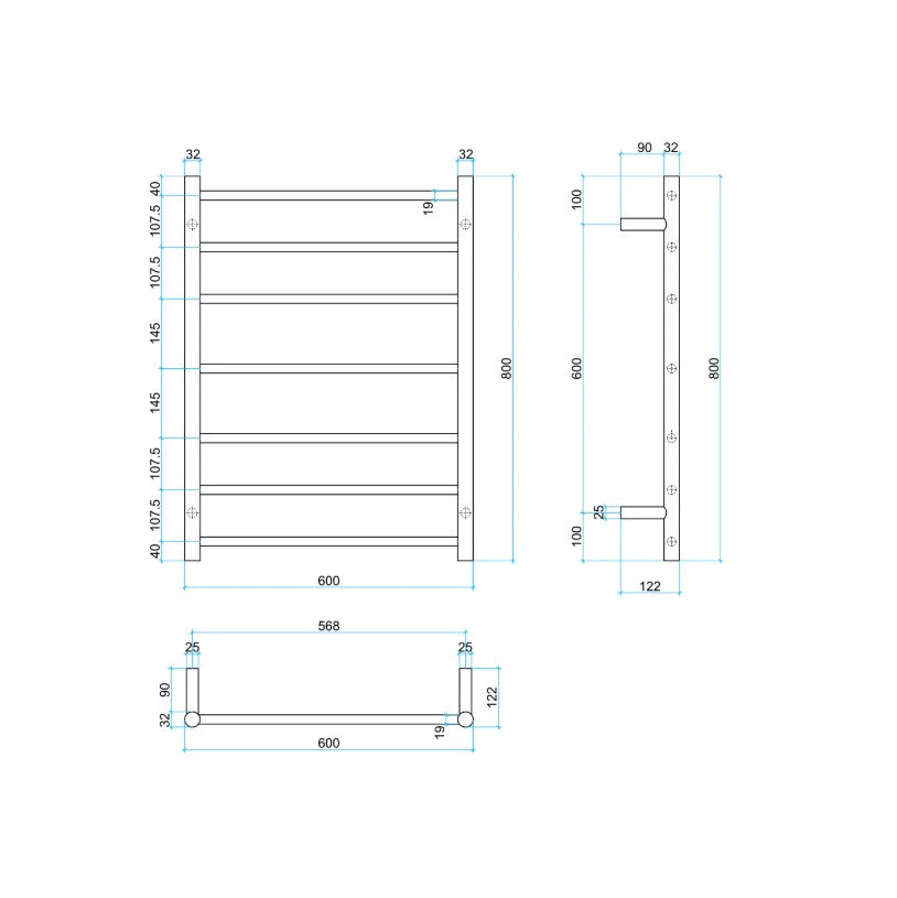 Thermogroup Round Ladder Heated Towel Rail 240 Brushed Gold