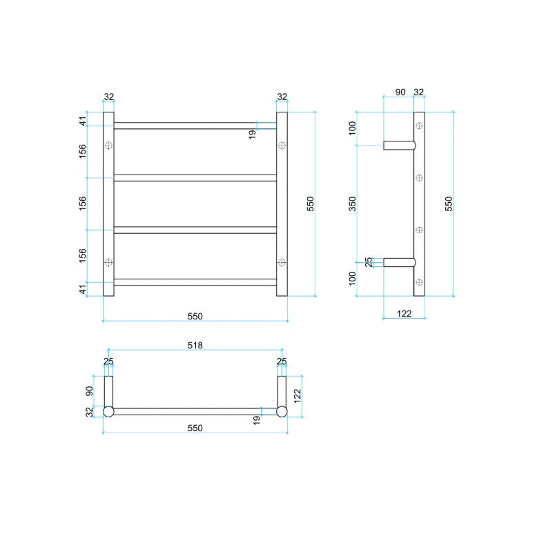 Thermogroup Round Heated Ladder Rail 240V Polished Stainless