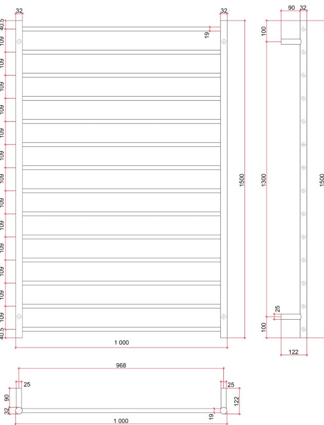 Thermogroup Round Heated Ladder Rail 240V Polished Stainless