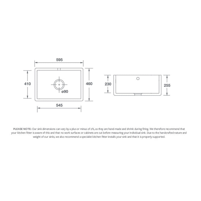 Shaws Shaker Single 600 Sink