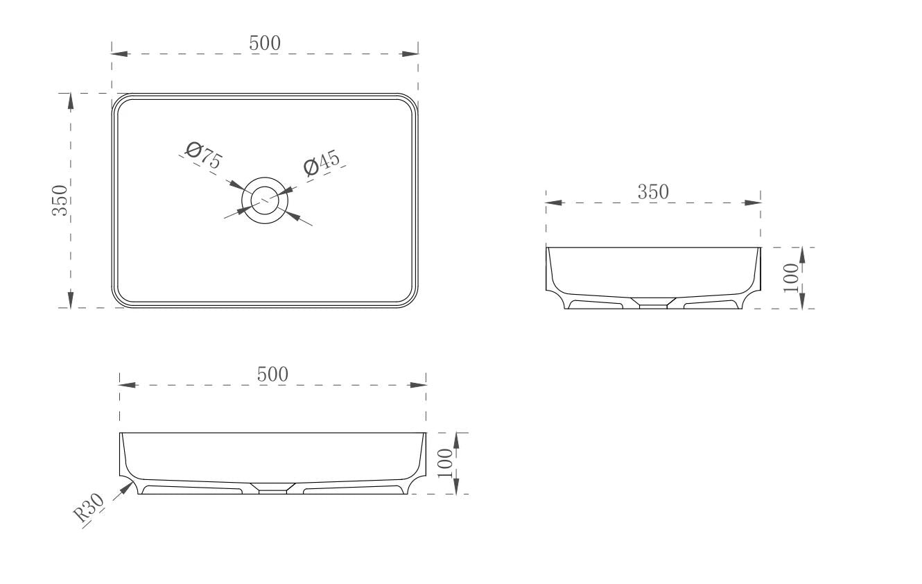 Cassa Design Wow Rectangular Translucency Resin Stone Basin