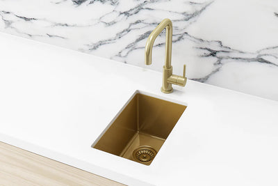 Meir Bar Sink - Single Bowl 382 x 272 - Brushed Bronze Gold