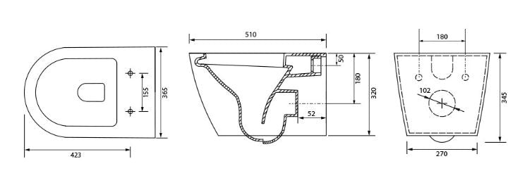 Synergii wall hung pan