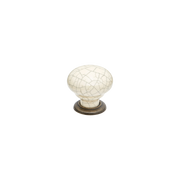 Momo Trianon Round Knob 35mm in Cream Crackle & Antique Brass
